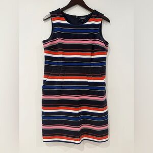 Striped Sleeveless Lands End Knee-Length Dress Size 18